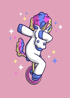 Unicorn cute unicycle