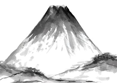 Big mountain ink painting