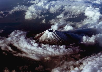 Aerial view  Mount Fuji