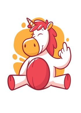 Unicorn cute flip off