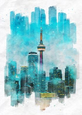 CN Tower Watercolor