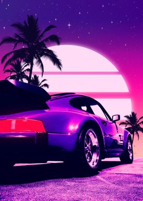 vaporwave car 80s