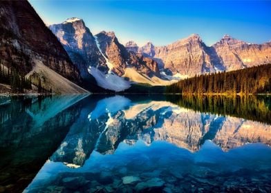 Lake reflect by Mountains
