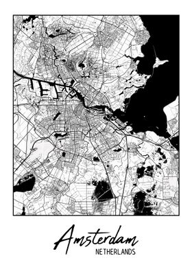 Minimalist Amsterdam Map