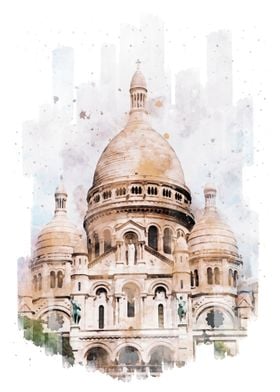 Sacre Coeur Watercolor