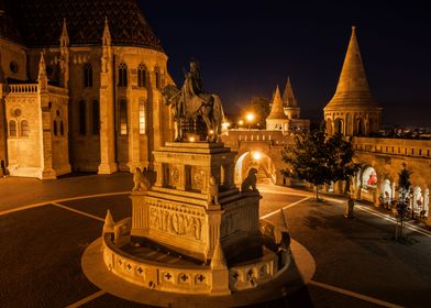 Budapest Square at Night