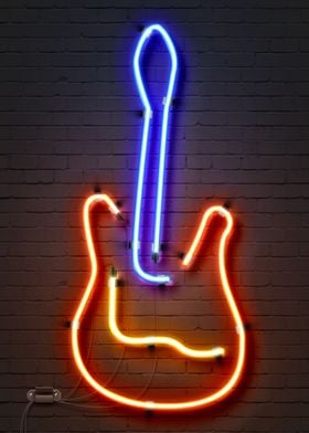Guitar neon sign