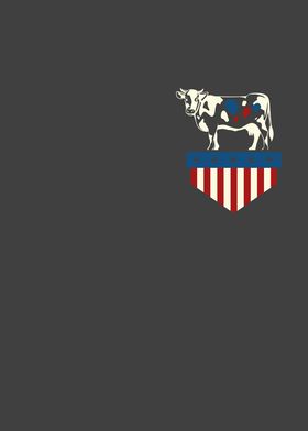 American Flag Cow Vintage