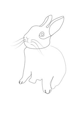 Rabbit one line art