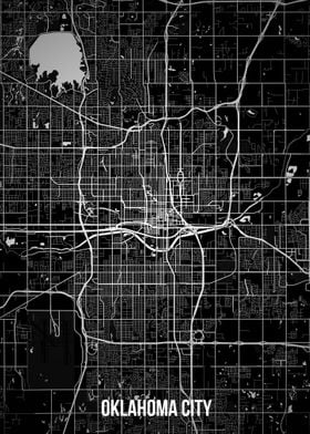 Oklahoma City dark map