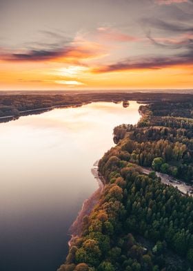 Sunset over the lake