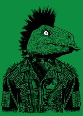 Biker Punk Velociraptor