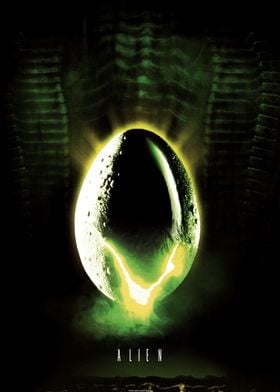 Alien Glowing Egg Poster