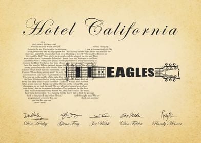 Eagles Hotel California Poster By Rozerart Displate