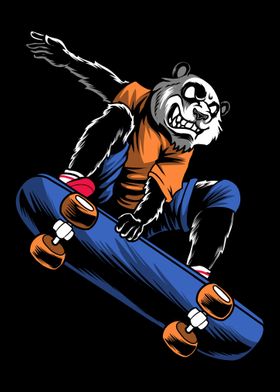 Skateboard Panda Bear