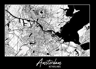 Minimalist Amsterdam Map