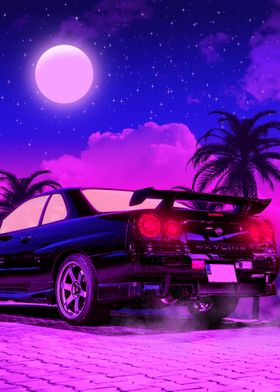 'car vaporwave' Poster by El Rik | Displate