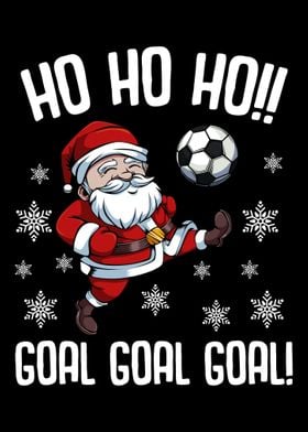 Santa Claus Playing Soccer