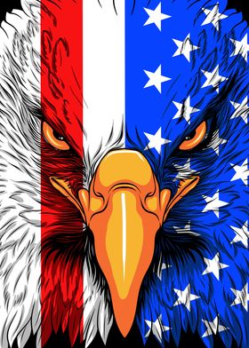 Patriotic Bald Eagle USA