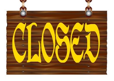 Hanging Wooden Closed Sign