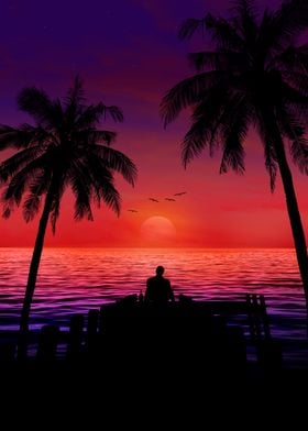 sunset lover synthwave