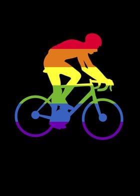 LGBT Pride Cyclist Rainbow