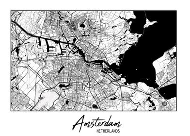 Amsterdam Minimalist Map