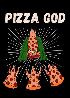 Pizza god illustration