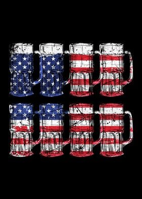 Beer American Flag 4th of