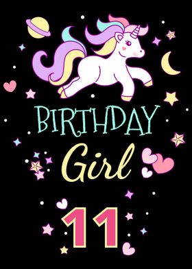 11th Birthday Unicorn Girl