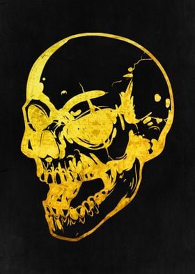 Golden Skull Illustration