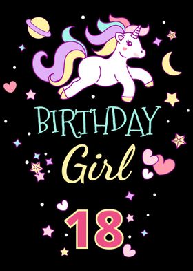 18th Birthday Unicorn Girl