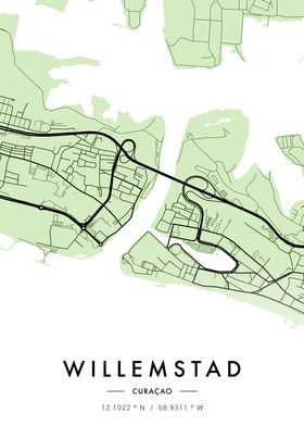 Willemstad City Map Green