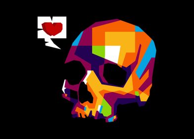 Skull in pop art style