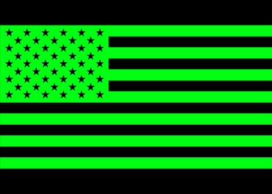 Glowing Green USA Flag