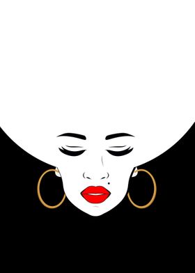 Minimalist Afro Hair Woman