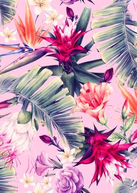 Pink Tropical Pattern