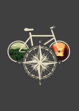 Retro Bicycle With Compass