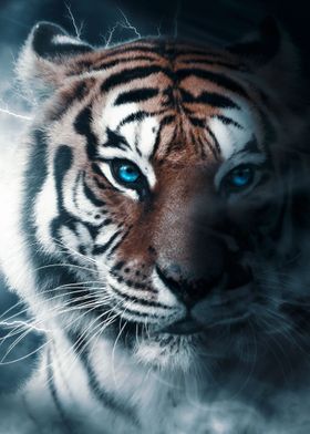 'thunder lightning tiger ' Poster by MK studio | Displate