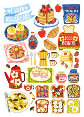 I Love Breakfast Poster