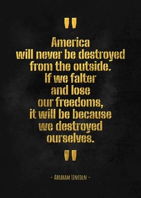 Abraham Lincoln Quote Gold