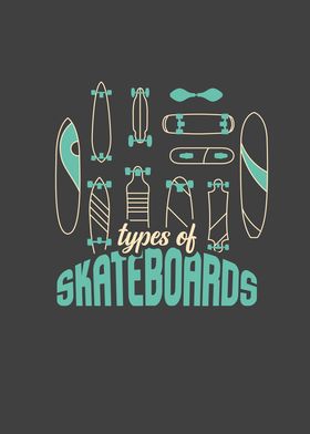 Types of Skateboards Retro