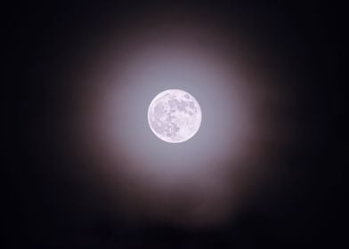 Full moon with haze