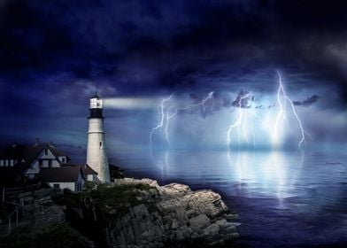 Lighthouse Thunderstorm