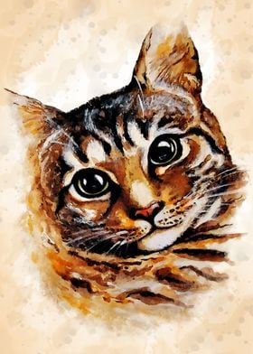 Cat Portrait Watercolor