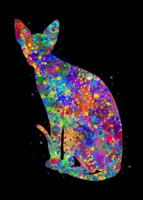 Cat Sphynx atercolor art