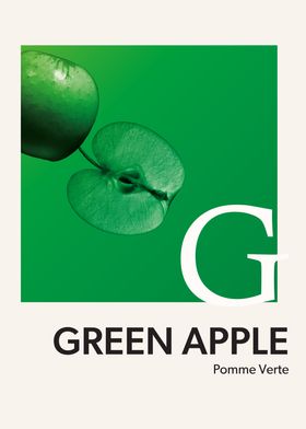 Color Alphabet green apple