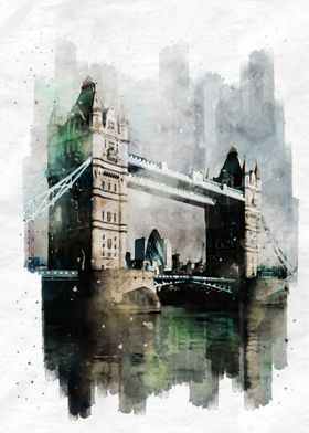 Tower Bridge Watercolor