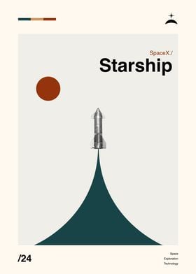 Starship spacex MidCentury