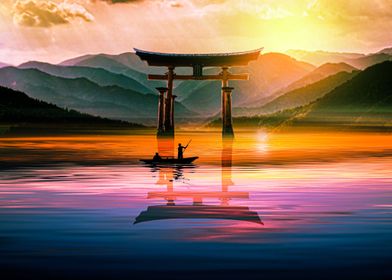Torii at sunset
